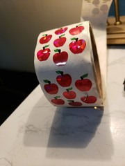 Vintage Roll Sandylion Stickers Red Shiney Apples Design 80’s 76 Squares LOOK!