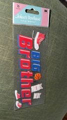Rare! Jolee’s Boutique BASKETBALL BIG BROTHER Title Phrase Sticker Scrapbooking