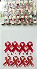 Clearance Awareness Ribbon Self-Stick Gems Embellishments 49 Pcs Darice NIP