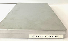 #2 – METAL CASE w/ 40 CONTAINERS – SCRAPBOOKING EMBELLISHMENTS – EYELETS,BRADS++