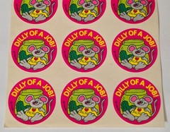 TREND DILL PICKLE SCRATCH N SNIFF STICKER SHEET VINTAGE MOUSE PICKLES PINK RAT