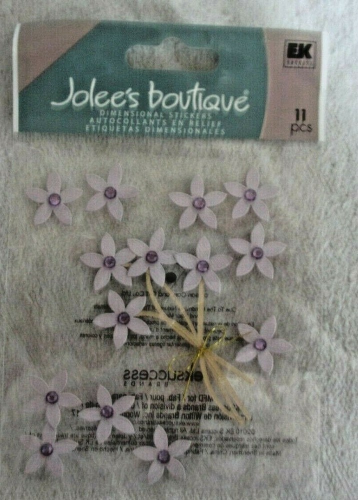 JOLEE’S Boutique EK Success Dimensional Sticker Violet Jeweled Flowers Gems
