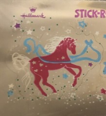 Vtg Hallmark Unicorn Stickers Silver Mylar Foil Razzle Dazzle 1984 Stick-r-Treat