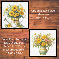 Colorful Flowers Die Cut Card Toppers, Card Making Supplies, Junk Journal, Tags