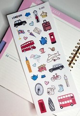 London, Travel, Trip, Holiday, Vacation:Handmake Erin Condren Planner Sticker
