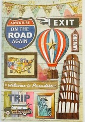 Travel Vacation Road Trip 3D Stickers Planner Papercraft Crafts Scrapbook