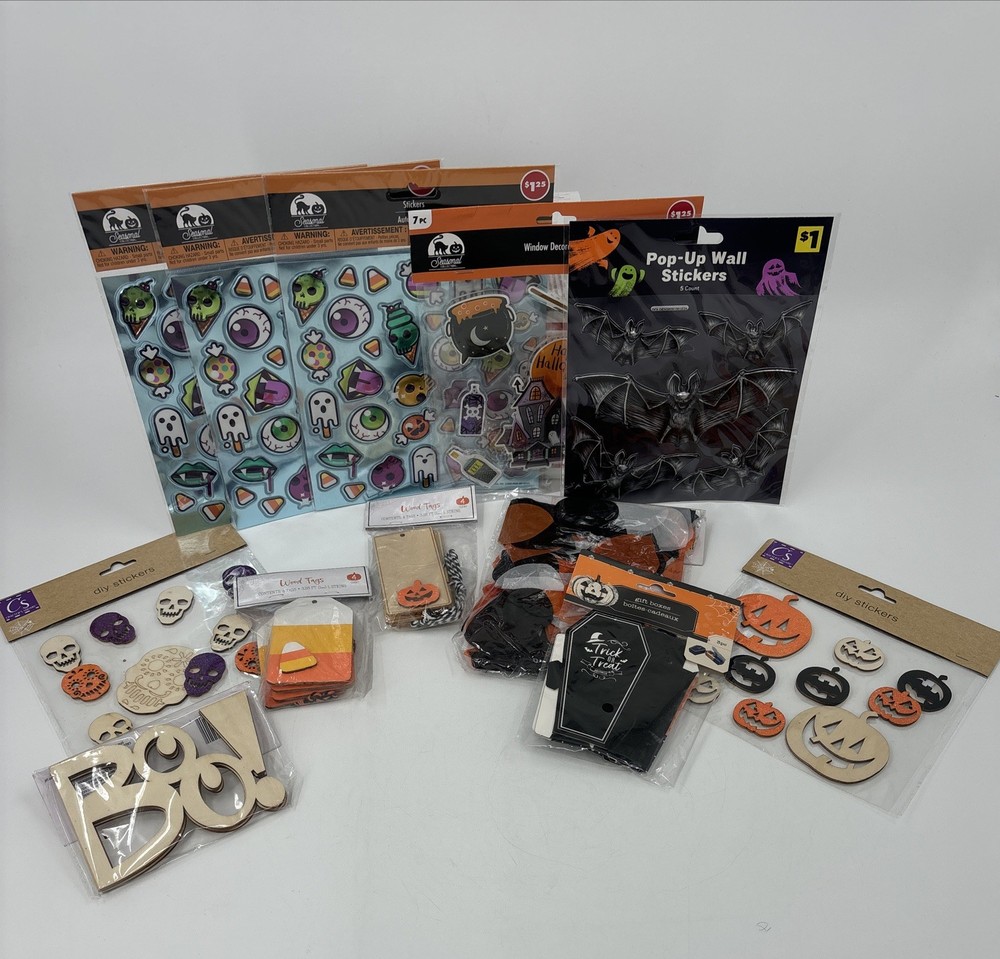 Halloween Lot- 10+ Items & Scrapbook Supplies, Junk Journal kit, Tags, Stickers