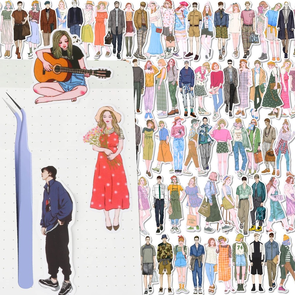 150Pcs People Stickers for Journaling Supplies, 2-3.42 inches, Vivid Color