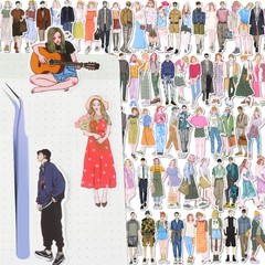 150Pcs People Stickers for Journaling Supplies, 2-3.42 inches, Vivid Color