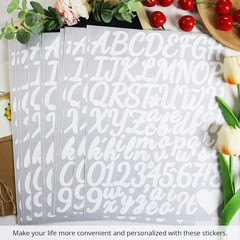 12 Sheets 1 1/2 Inch Letter Number Stickers, Self-Adhesive Vinyl Alphabet Label
