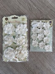 NEW – 25 Lot Prima Flowers Floral Embellishments Scrapbooking Cards Mixed Media