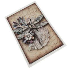 DRAGONFLIES POSTCARDS, Card Toppers Scrapbook Junk Journal Art Cards 4 pcs,