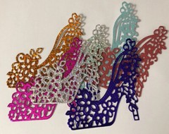 VICTORIAN SHOE Die-Cuts(3pc)Stripper Heel•Dancing•Glitter•Metallic•Prismatic•