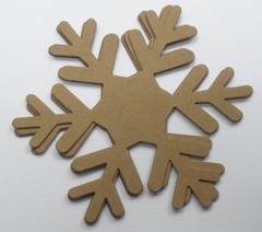 (3) LARGE SNOWFLAKE – Winter Christmas Bare Unfinished Chipboard Die Cuts – 5″