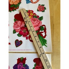 Vintage Current Inc Roses & Hearts Sticker Sheets Floral Valentine Die Cut 2pc