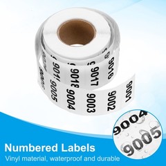 0.8×1.6 Inch Inventory Sticker, 1 Roll 9001 to 10000 Number Label 1000 Stickers