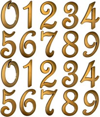 Versatile 3 Inch Gold Address Number Stickers – Elegant Design for Home/Office