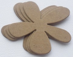 {6} FLOWER ACCENTS – Bare Unfinished Chipboard Die Cuts – 2 1/8″
