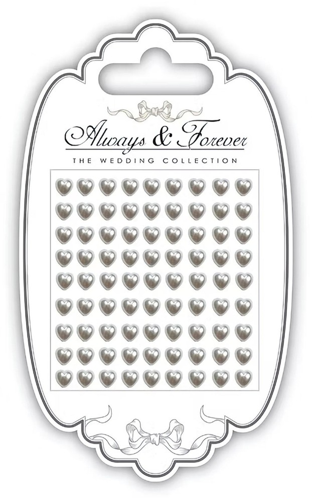 Craft Consortium ALWAYS & FOREVER ADHESIVE PEARL HEARTS (81PC) scrapbooking