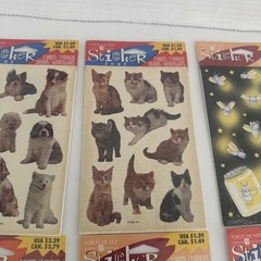 VTG Stickers Lot American Greeting 6 Packs Dogs Cats Fruit Religious Fireflies