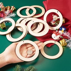 Elecrelive 30Pcs 4 Inch Small Wooden Ring for Crafts, Unfinished Wood Pieces …