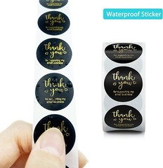 3 Rolls Small Business Thank You Stickers – 1500pcs Hot Gold Printing | 3 Style