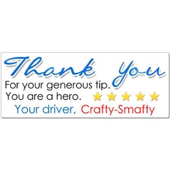 for Walmart Driver Thank You Stickers CUSTOM NAME Increase Ratings and Tips