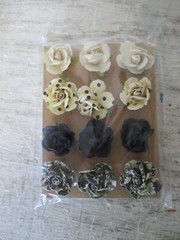 Michael’s Lot Of 36 New Fabric Paper Flowers 1″ Rosebuds Scrapbooking Crafts