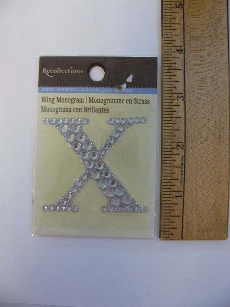 Recollections MONOGRAM X Bling Sticker 1 Piece NOS