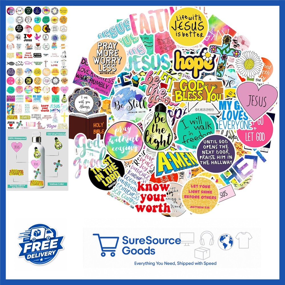 Inspirational Christian Stickers 220pcs Assorted Styles for Adults Teens Kids