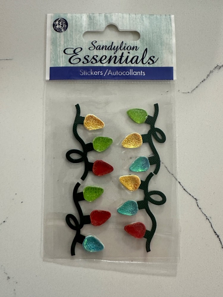 Sandylion Essential Dimensional Christmas Lights 2 Multi Color Strings Scrapbook