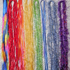 Fiber Art Yarn Journal Scrapbook Mixed Media Gift Wrap 24 Yards «Rainbow»