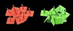 Lot Of 44 Large Metal Square Brads Embellishments Scrapbooking Bright Colors