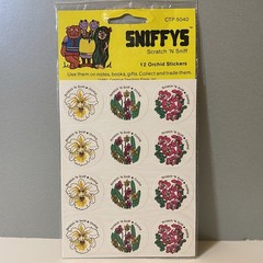 Vintage CTP Scratch ‘N Sniff Orchid Flower Sniffys Stickers