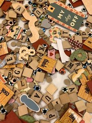 1000’s Papercrafting Chipboard Accents Scrabble Wood Letter Tags Sayings