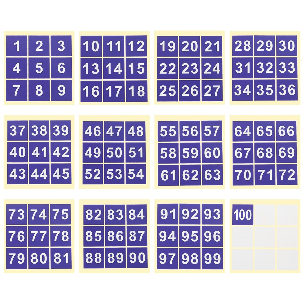 2″ Consecutive Number Stickers, 1 Set Self Adhesive Number Decals, Blue