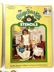Vintage 1984 Lot Cabbage Patch Kids Doll Pocket Folder Stencils Puffy Stickers