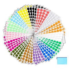Pack of 2400 3/4″ Round Color Coding Circle Dot Sticker Labels – 15 Assorted …