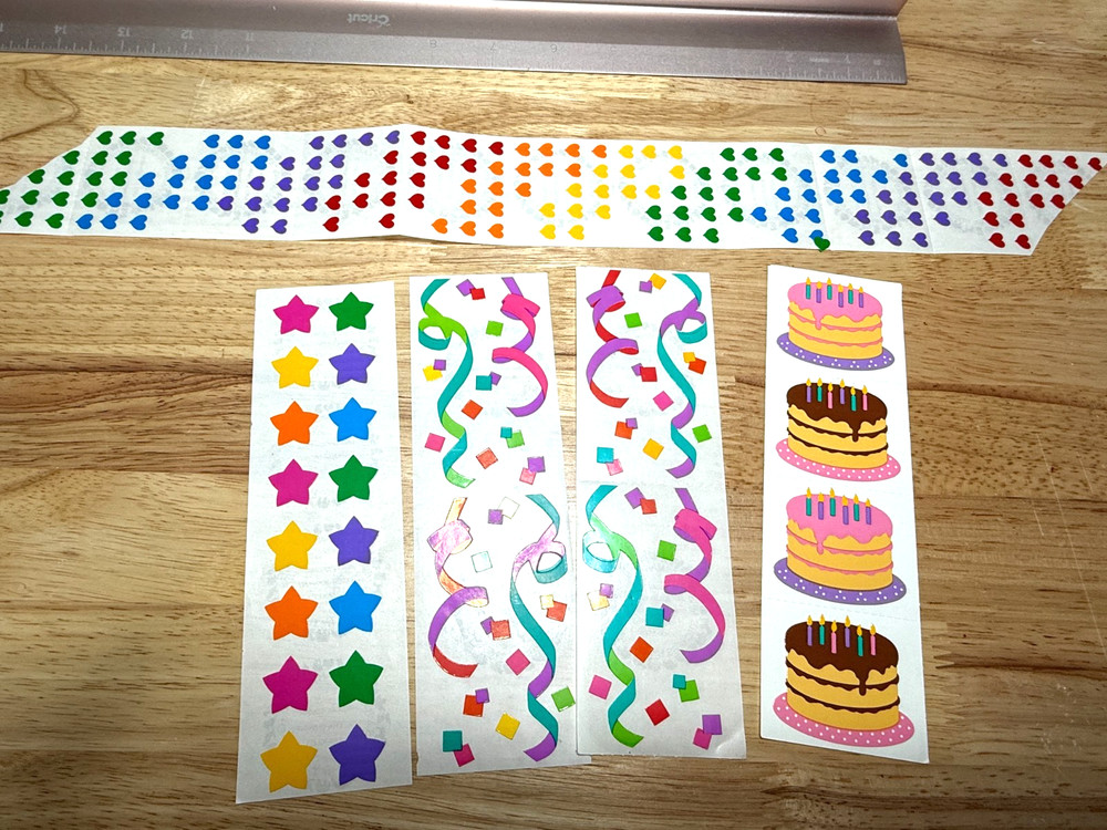 Lot of Vintage 80s Mrs Grossman’s Stickers Mini Stars Confetti Cake Tiny Heart