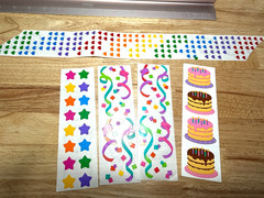 Lot of Vintage 80s Mrs Grossman’s Stickers Mini Stars Confetti Cake Tiny Heart
