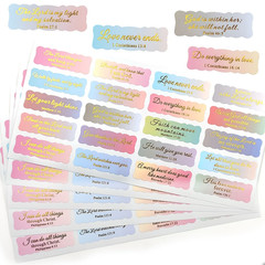 100 Inspirational Bible Verse Stickers for Decoration and Gifts- GOLDEN Color