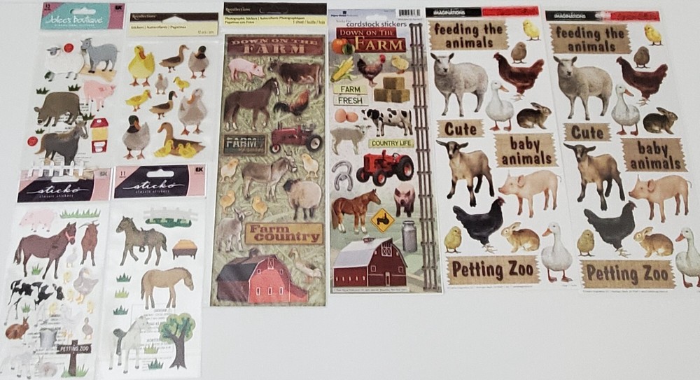 *YOU CHOOSE* Jolee’s/Others – FARM ANIMALS/PETTING ZOO Stickers