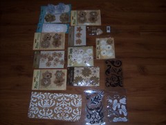 NW 16pks FLORAL CANVAS BURLAP FLORAL STICKERS SHADOW BOX SCRAP BOOK CRAFT OTHER