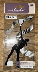 Sticko – Silhouette Tennis female sticker winner tennis racquet ball craft