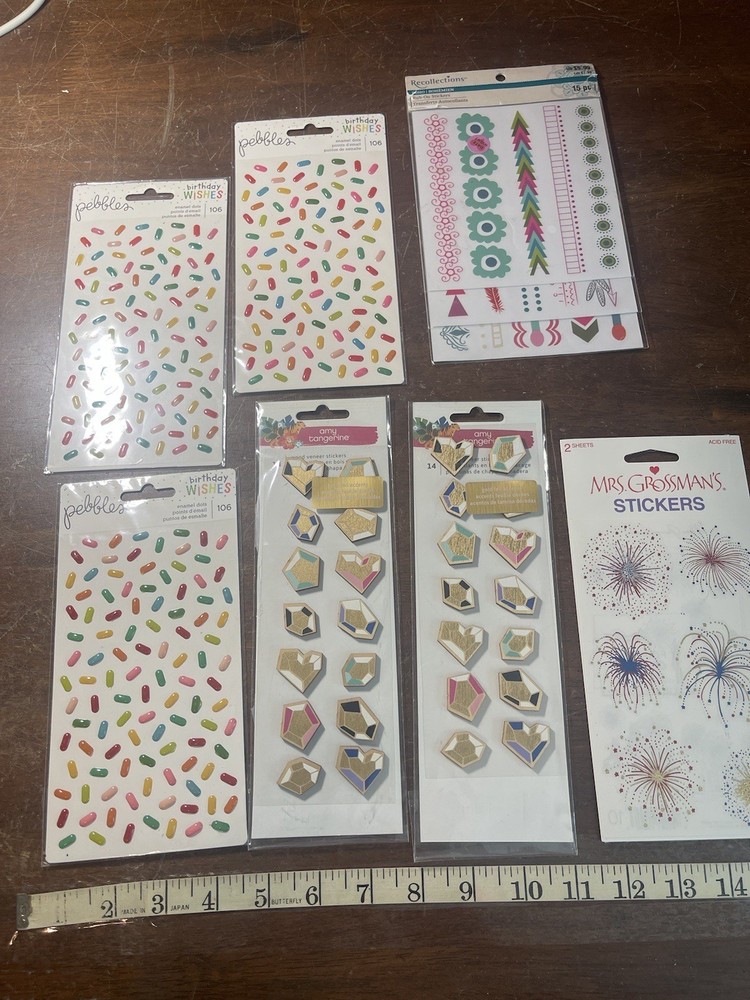 Mrs GROSSMANS Amy Tangerine Birthday Wishes sticker sheet Lot Of 7 Sheets