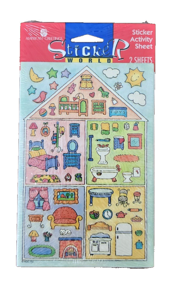 Sealed Vintage American Greetings Stickers – Miniature Build a House – 2 sheets
