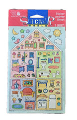 Sealed Vintage American Greetings Stickers – Miniature Build a House – 2 sheets