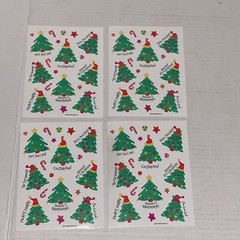 Vintage Hallmark Sticker Sheets Happy Christmas Tree Santa Claus Nativity Angel