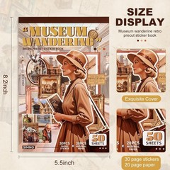 Scrapbooking Stickers 400 Pre-Cut Washi Stickers & 20 Scrapbook Papers Museum…