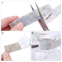 Self Adhesive Rhinestone Trim Tape Diamond Ribbon DIY Strips Sticker 1 Meter New